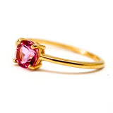 Topas rosa ring i guld vermeil - oval eller rund