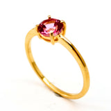 Topas rosa ring i guld vermeil - oval eller rund