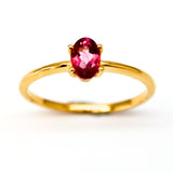 Topas rosa ring i guld vermeil - oval eller rund