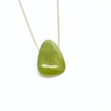 Ny jade halsband med silver eller guldpläterad kedja