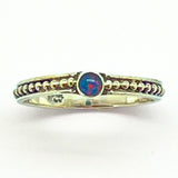 Opal ring small stone with silver filigree