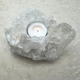 Candle rock crystal cluster