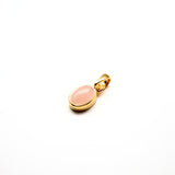 Rose quartz, month stone for October in gold plated silver pendant