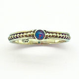 Opal ring small stone with silver filigree