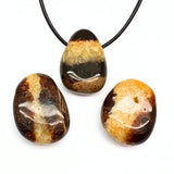 Septarian, dragon stone, tumbled pendant with hole