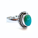 Turkos Arizona, detaljerad oval silverring