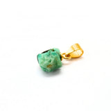Natural emerald crystal in gold-plated setting - RAW