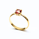 Topas rosaglittrande ring i guld vermeil