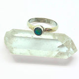 Opal ring with silver edge