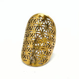 Flower of Life - ring i brons ställbar ringstorlek