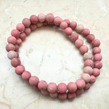 Rodonit A matt armband 6 mm i 2 storlekar
