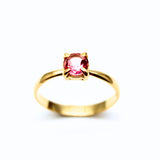 Topas rosaglittrande ring i guld vermeil
