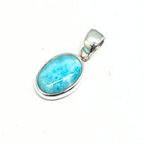Larimar oval med slät kant
