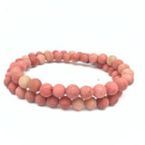 Rodonit A matt armband 6 mm i 2 storlekar