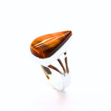 Tiger's Eye unique silver ring size 7