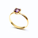 Ametist ring i guld vermeil