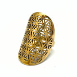 Flower of Life - ring i brons ställbar ringstorlek
