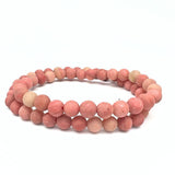 Rodonit A matt armband 6 mm i 2 storlekar