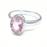 Morganit fasetterad, silverring