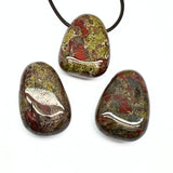Dragon stone, tumbled pendant with hole