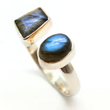 Labradorite - silver ring with 2 stones