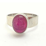 Rubin silverring slät design