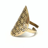 Flower of Life - ring i brons ställbar ringstorlek