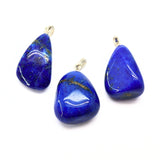 Lapis Lazuli, small tumbled pendant with silver mount