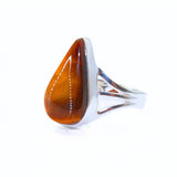 Tiger's Eye unique silver ring size 7