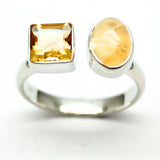 Citrin - silverring med 2 stenar