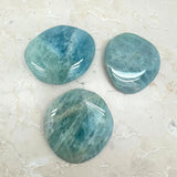 Aquamarine, cut palmstone AA quality