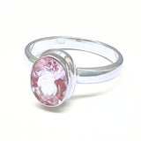 Morganit fasetterad, silverring