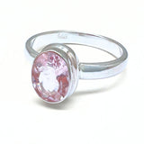 Morganit fasetterad, silverring