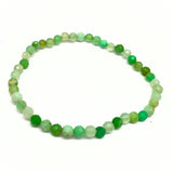 Chrysoprase AA, fasettikristalliranneke 4mm