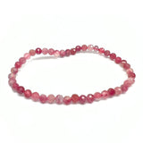 Rodonit, fasettslipat armband 4 mm