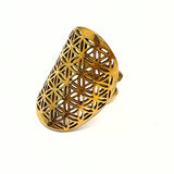 Flower of Life - ring i brons ställbar ringstorlek