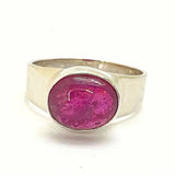 Ruby silver ring smooth design