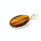 Tiger's eye, silver pendant