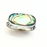 Paua, ring rectangle silver
