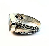 Paua, ring rectangle silver