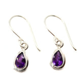 Amethyst, drop-shaped earring