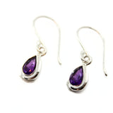 Amethyst, drop-shaped earring