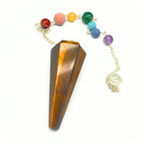 Tiger eye pendant with chakra stone