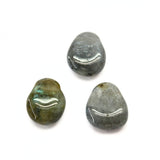 Labradorite, tumbled pendant or necklace on leather strap