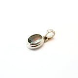 Akvamarin litet ovalt hänge silverram