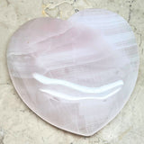 Pink calcite large puffy heart