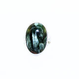 Seraphinite, unique silver ring size 8