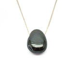 Hematite crystal necklace with silver or gold-plated chain