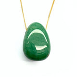 Aventurine crystal necklace with silver or gold-plated chain