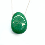 Aventurine crystal necklace with silver or gold-plated chain